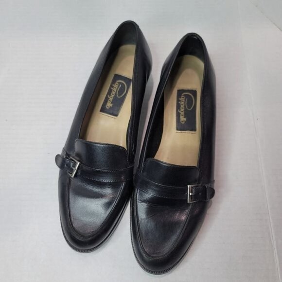 Papagallo Spin Black Leather Loafers Size 9 M - Picture 3 of 12